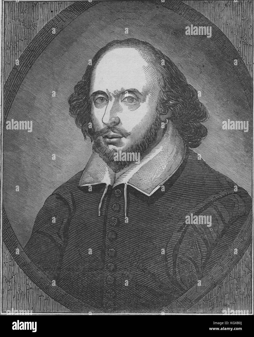 Le Chandos portrait de Shakespeare, à partir de la photo à Stowe 1848. L'Illustrated London News Banque D'Images