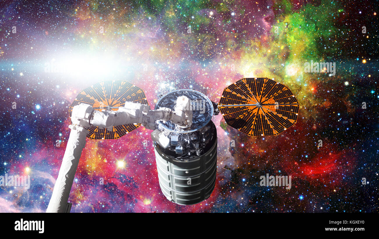 Lancement de l'engin spatial dans l'espace. Éléments de cette image fournie par la NASA. Banque D'Images