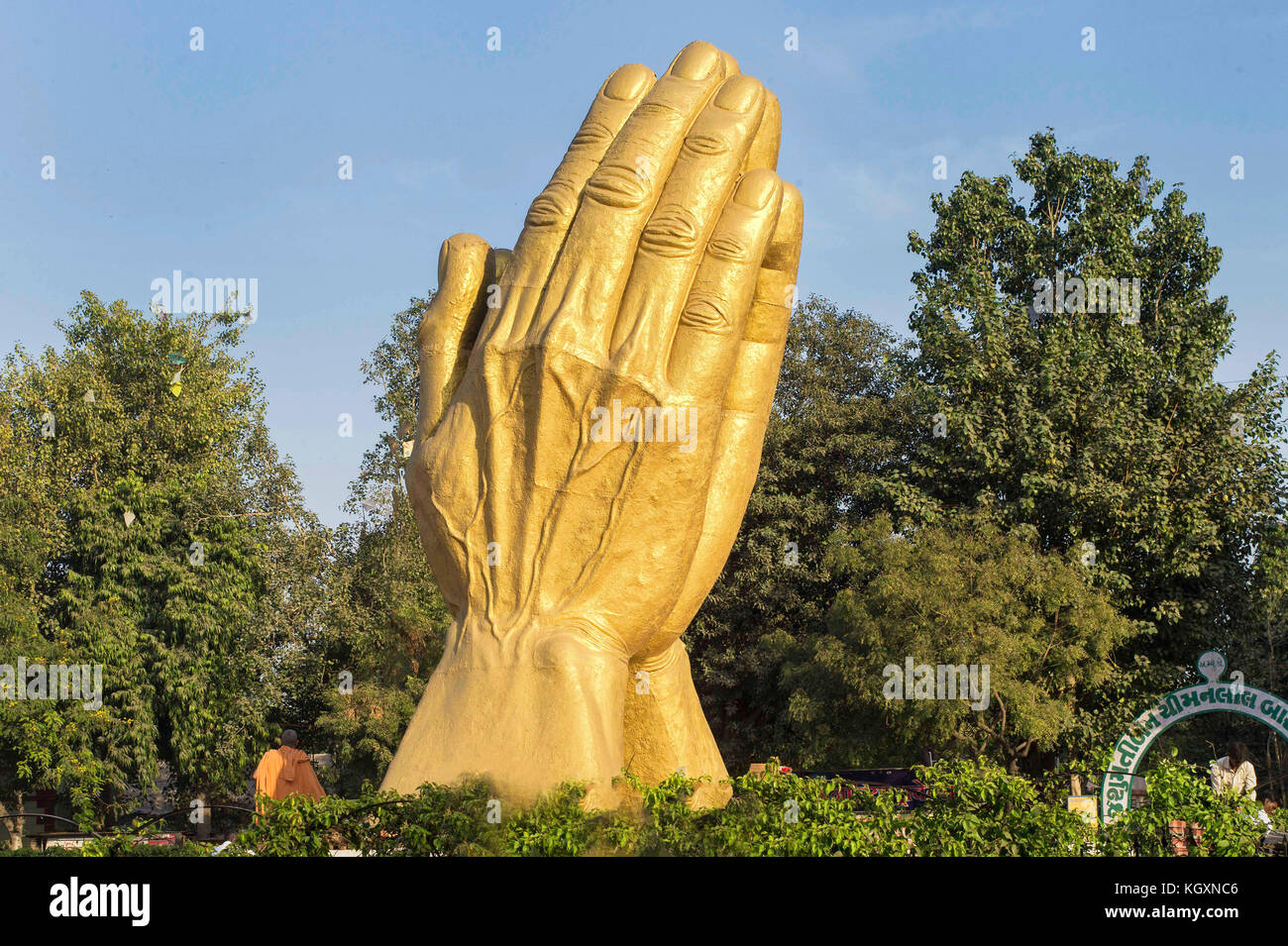 Réplique géante de yogiji maharaj part, Ahmedabad, Gujarat, Inde, Asie Banque D'Images