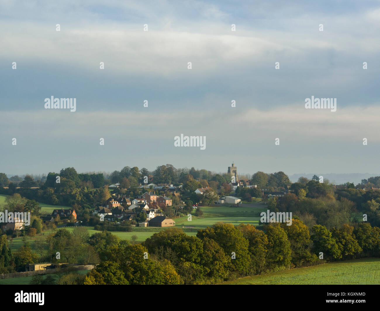 Vue aérienne d'Egerton, Kent, UK Banque D'Images