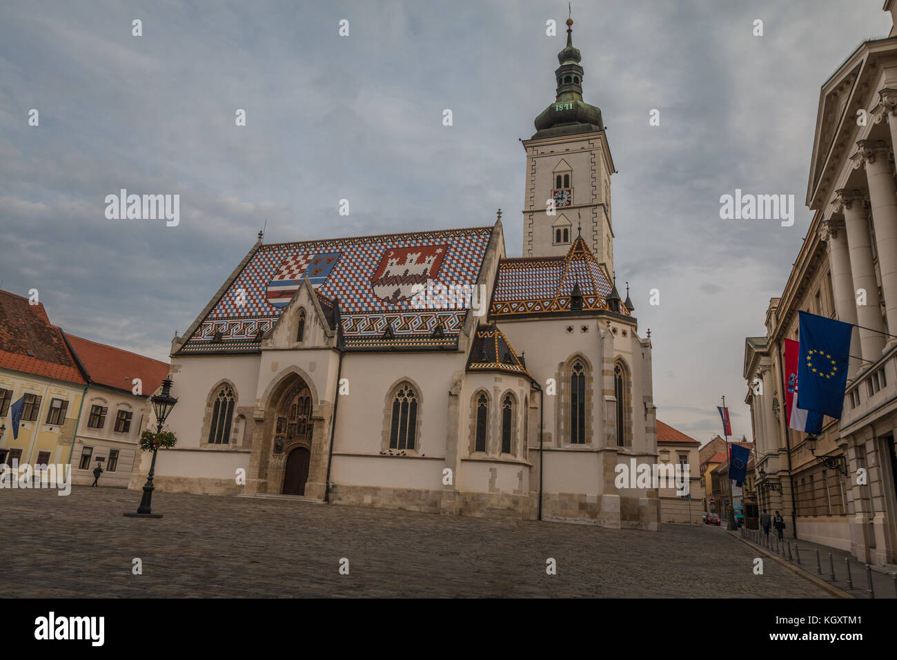 Vieille église Saint-Marc de Zagreb Croatie Banque D'Images