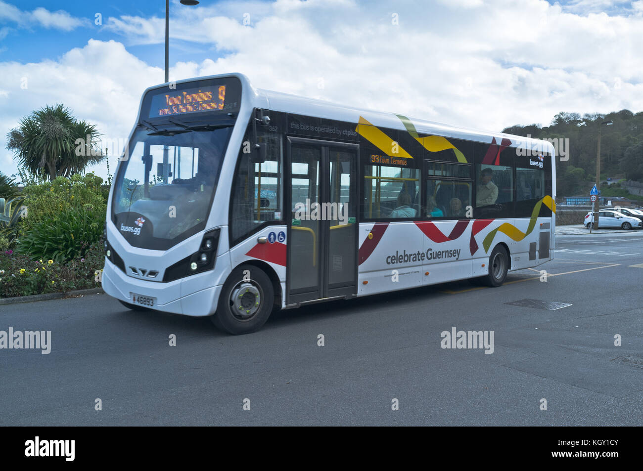 TRANSPORT Bus dh CT Plus GUERNESEY Guernesey service de bus Banque D'Images