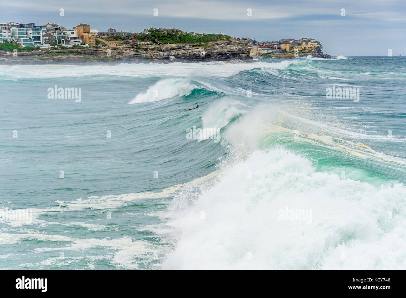 Les conditions de surf dangereux à Bronte Beach à Sydney, NSW, Australie Banque D'Images