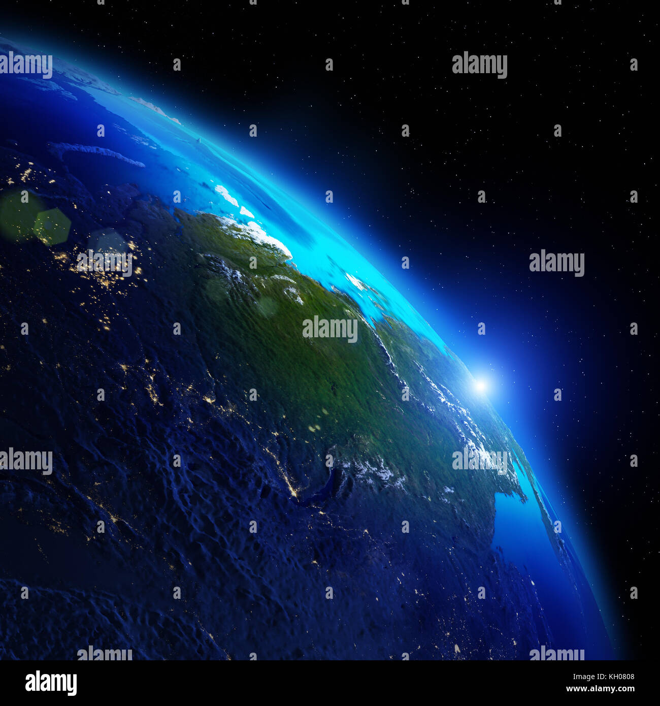 Terre continents. les éléments de cette image fournie par la NASA le rendu 3D Banque D'Images