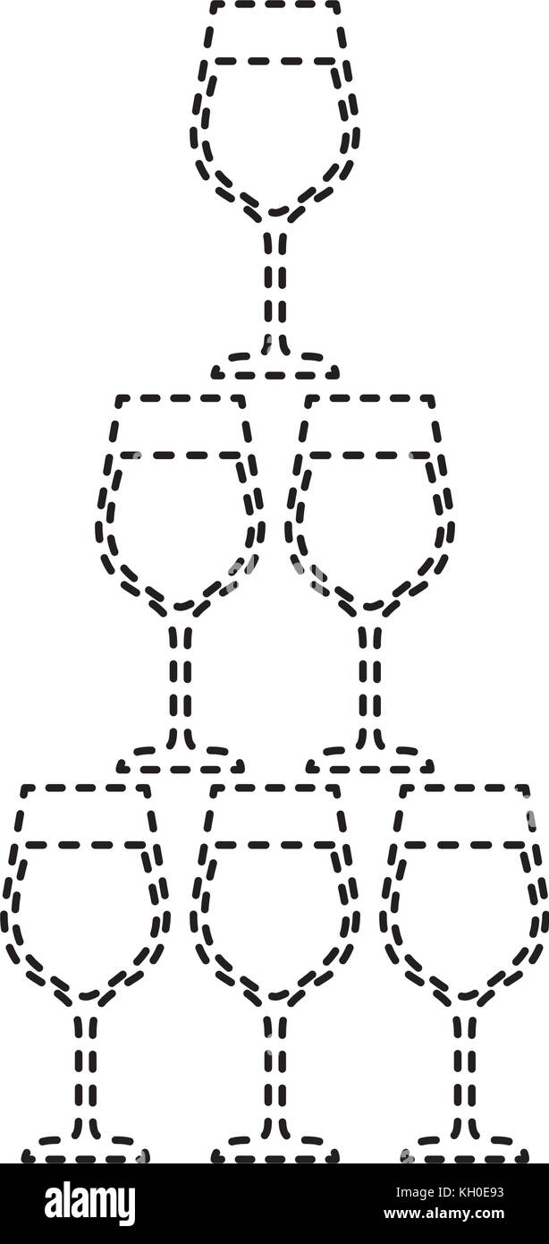 Pyramide de verre gobelets flûte champagne verre alcoolique Illustration de Vecteur