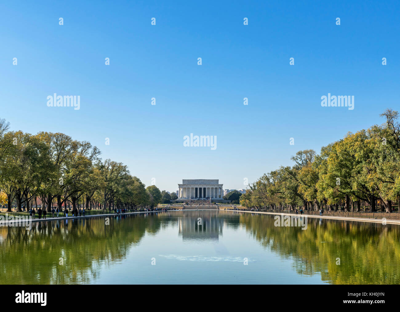 Le Lincoln Memorial et miroir d'eau, Washington DC, USA Banque D'Images