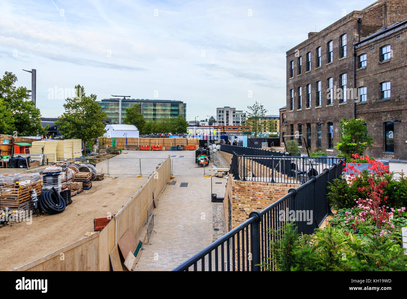 Travaux de réaménagement au King's Cross, Londres, Royaume-Uni, 2017 Banque D'Images