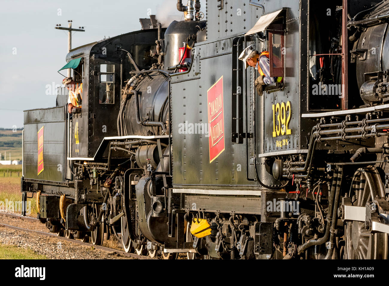 Locomotive à vapeur des prairies ALBERTA train part big valley alberta Banque D'Images