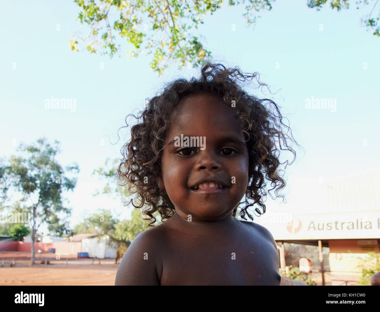 Fille indigène australienne. Banque D'Images