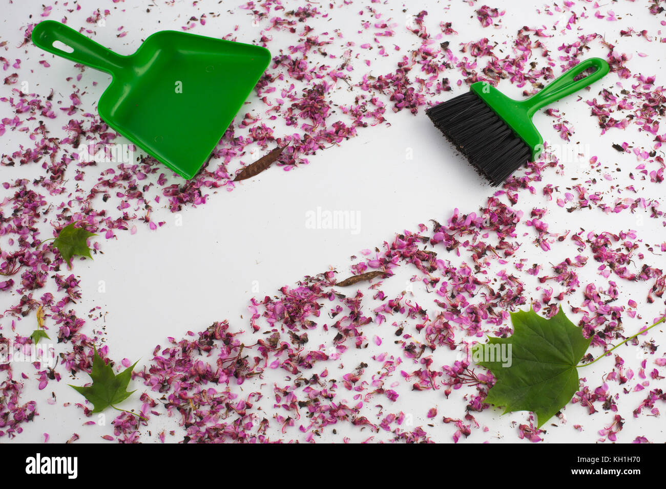 Le nettoyage de printemps. Accueil nettoyage à l'aspirateur et d'espace pour copier un message texte Banque D'Images