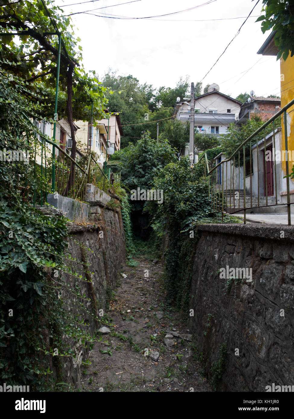 L'ancien abri anti-aérien de la seconde guerre mondiale dans la ville de Haskovo, Bulgarie. Banque D'Images