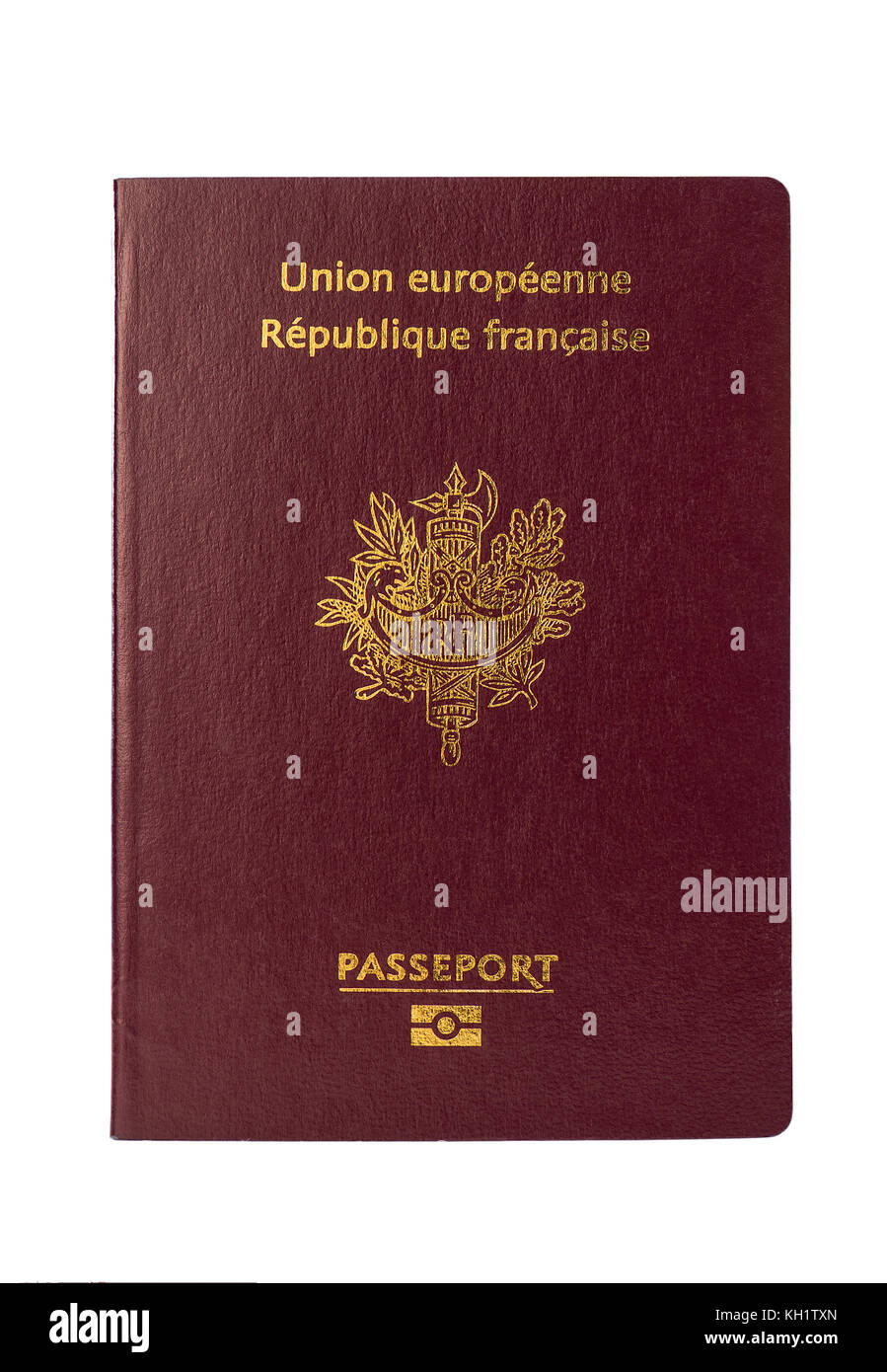 Passeport français sur un fond blanc, france Banque D'Images