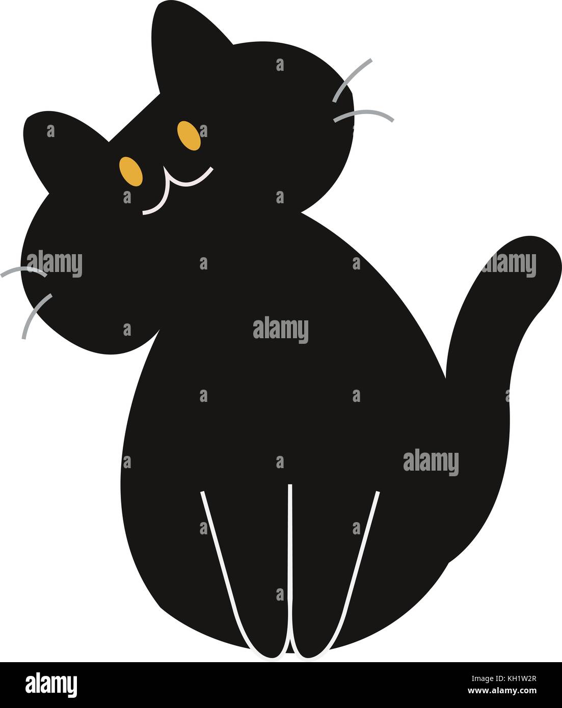 Black Cat Cartoon Illustration de Vecteur