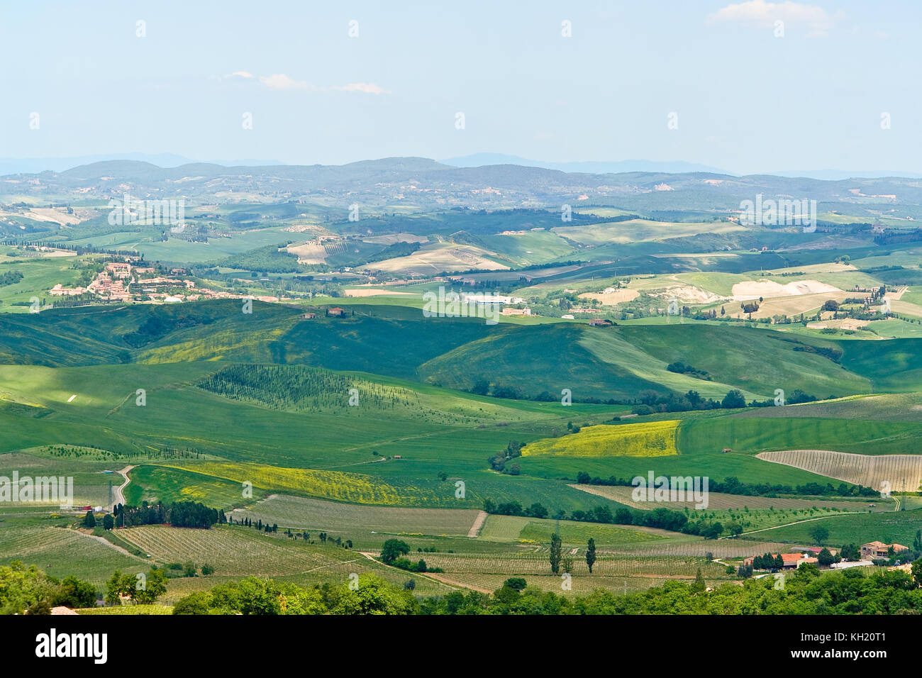 Paysage typique de la Toscane avec des collines - Toscane, Italie Banque D'Images