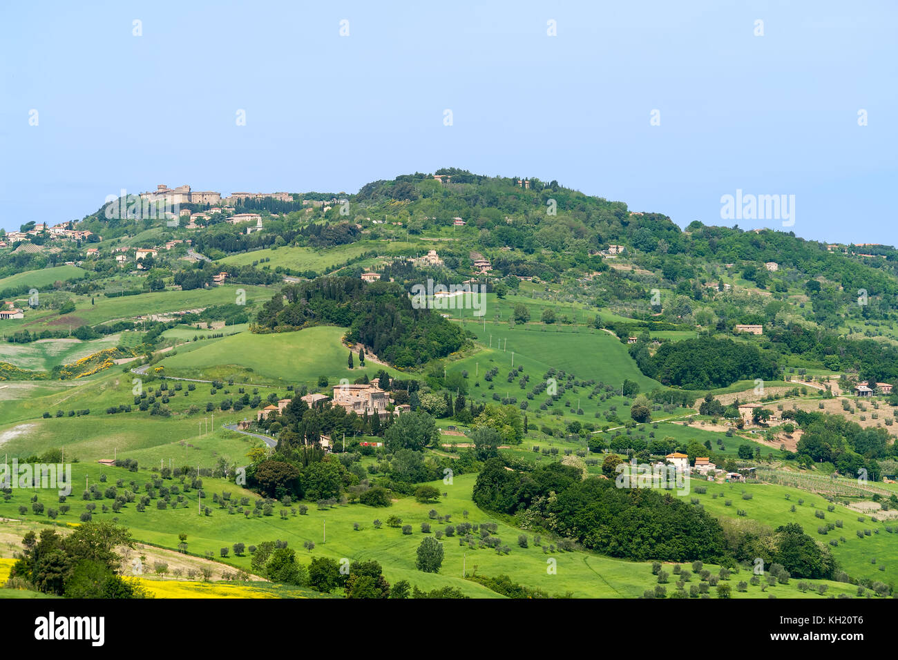 Paysage typique de la Toscane avec des collines - Toscane, Italie Banque D'Images