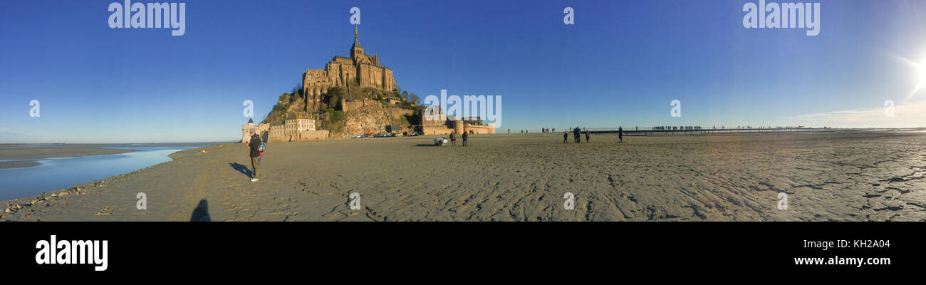 Vue panoramique sur le mont saint-michel, france Banque D'Images