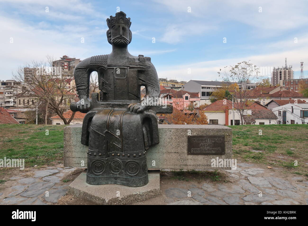 Statue du prince Lazar, Belgrade - Serbie Banque D'Images