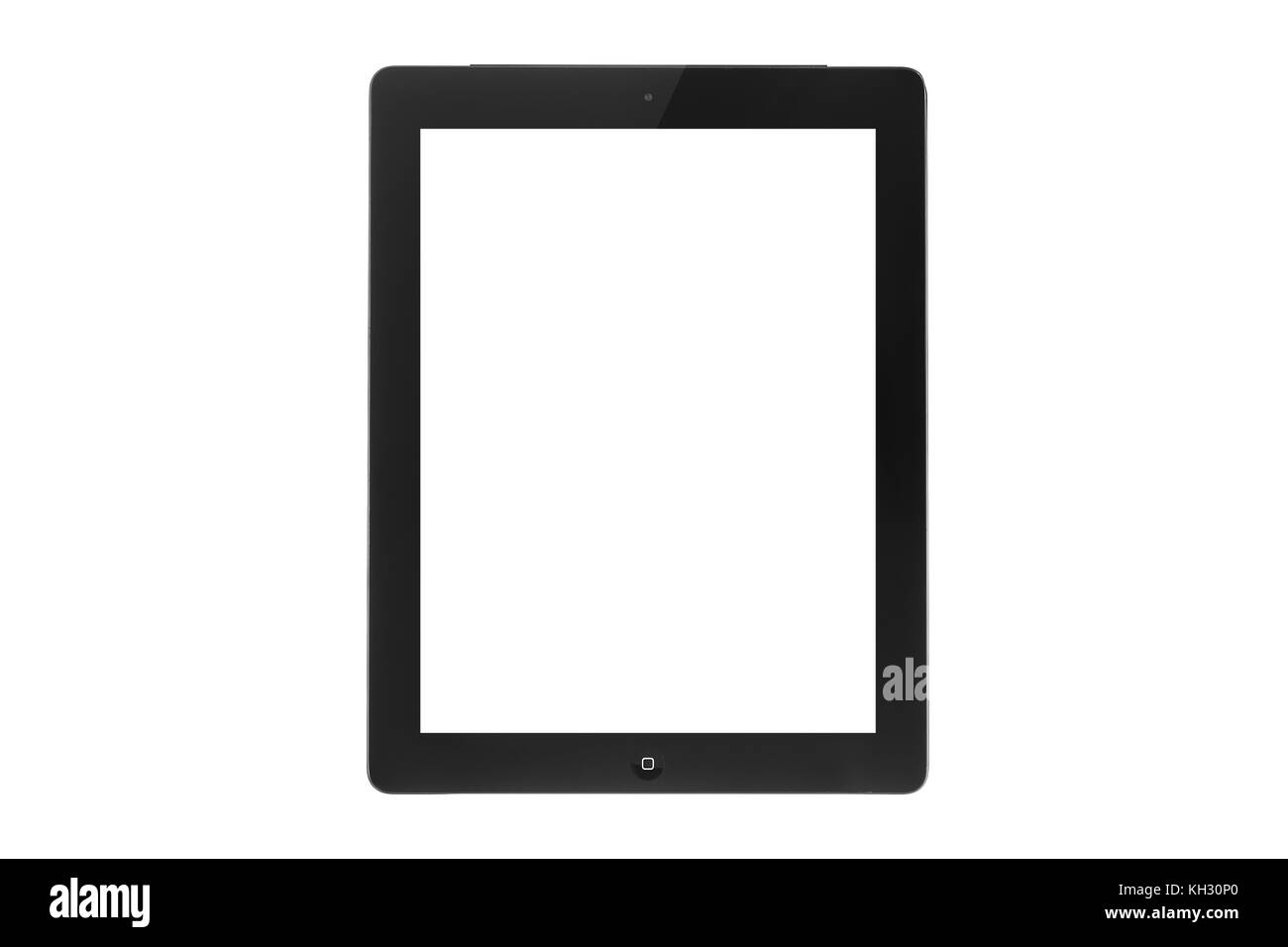 Ecran tactile noir tablet ipad en style avec écran vide pour copier l'espace. Banque D'Images