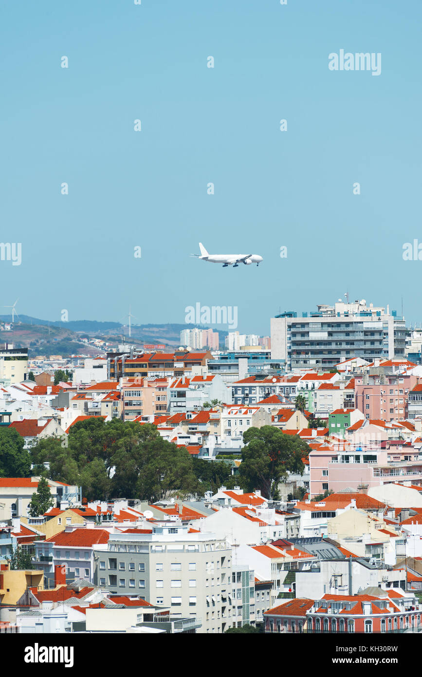 Vue aérienne du centre-ville de Lisbonne. Banque D'Images
