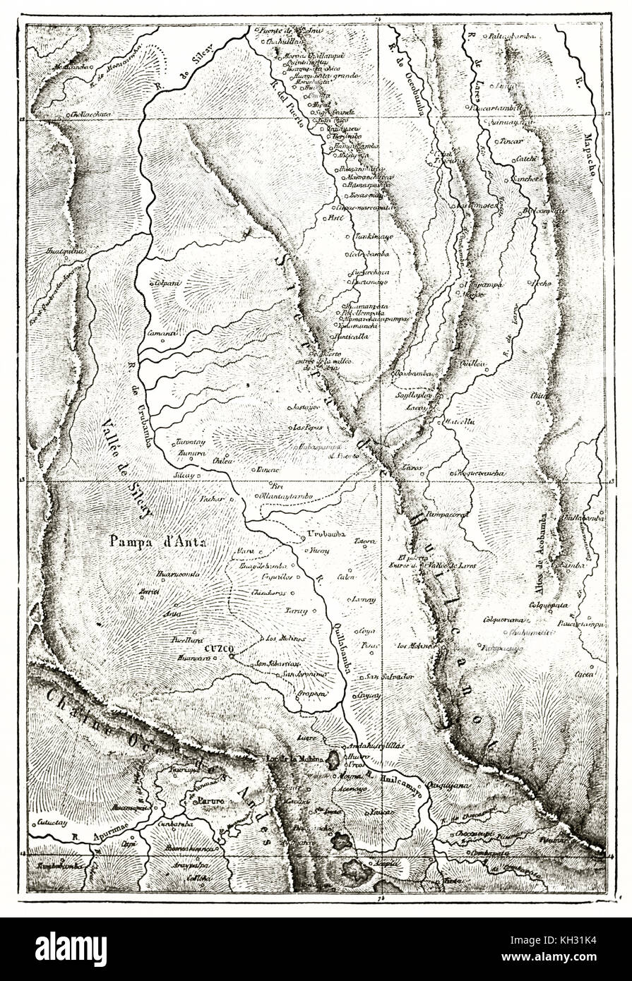 Le Pérou ancien site (région de Cuzco). Par auteur non identifié, publ. sur le Tour du Monde, Paris, 1863 Banque D'Images