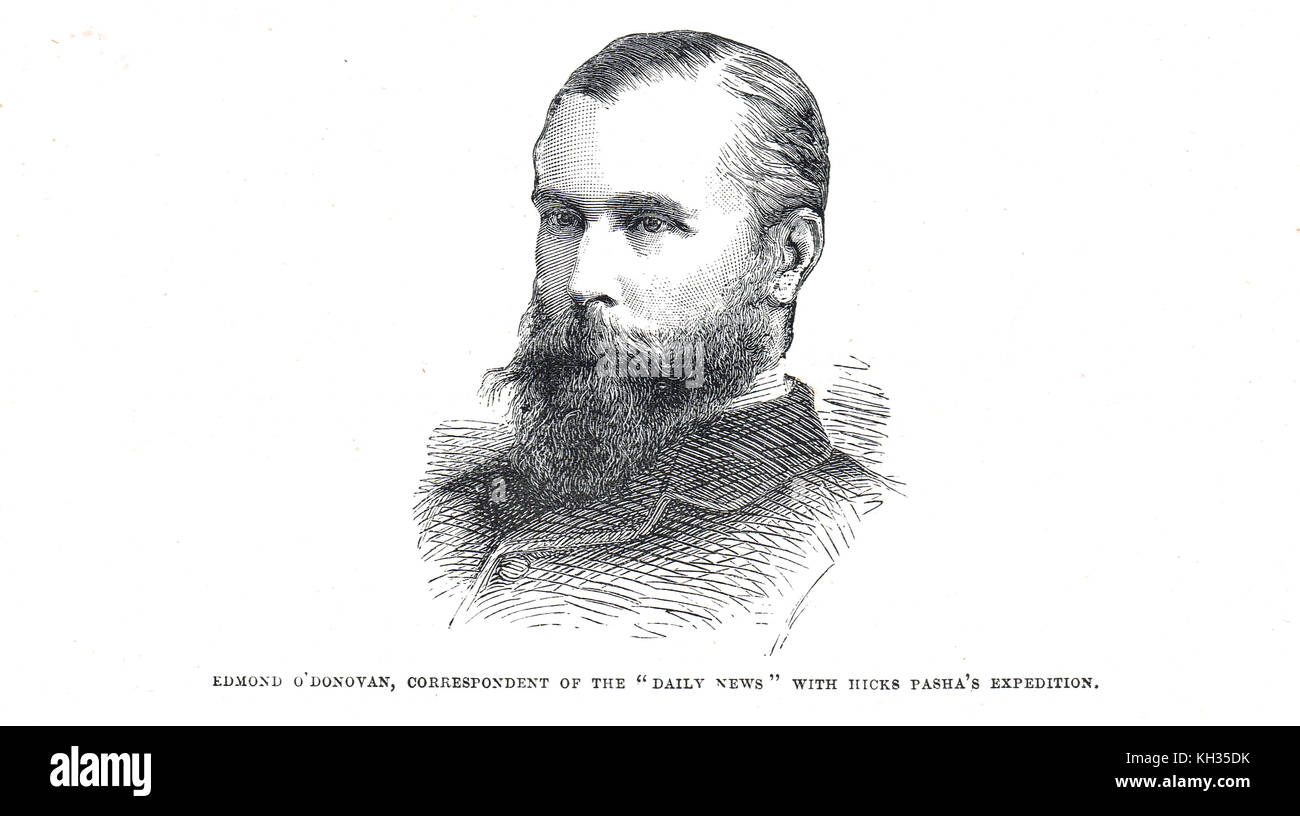 Edmond O'Donovan, correspondant de guerre irlandais, Daily News, tué 1883 par les forces de Muhammad Ahmad, bataille de Shaykan, Kordofan, Soudan Banque D'Images