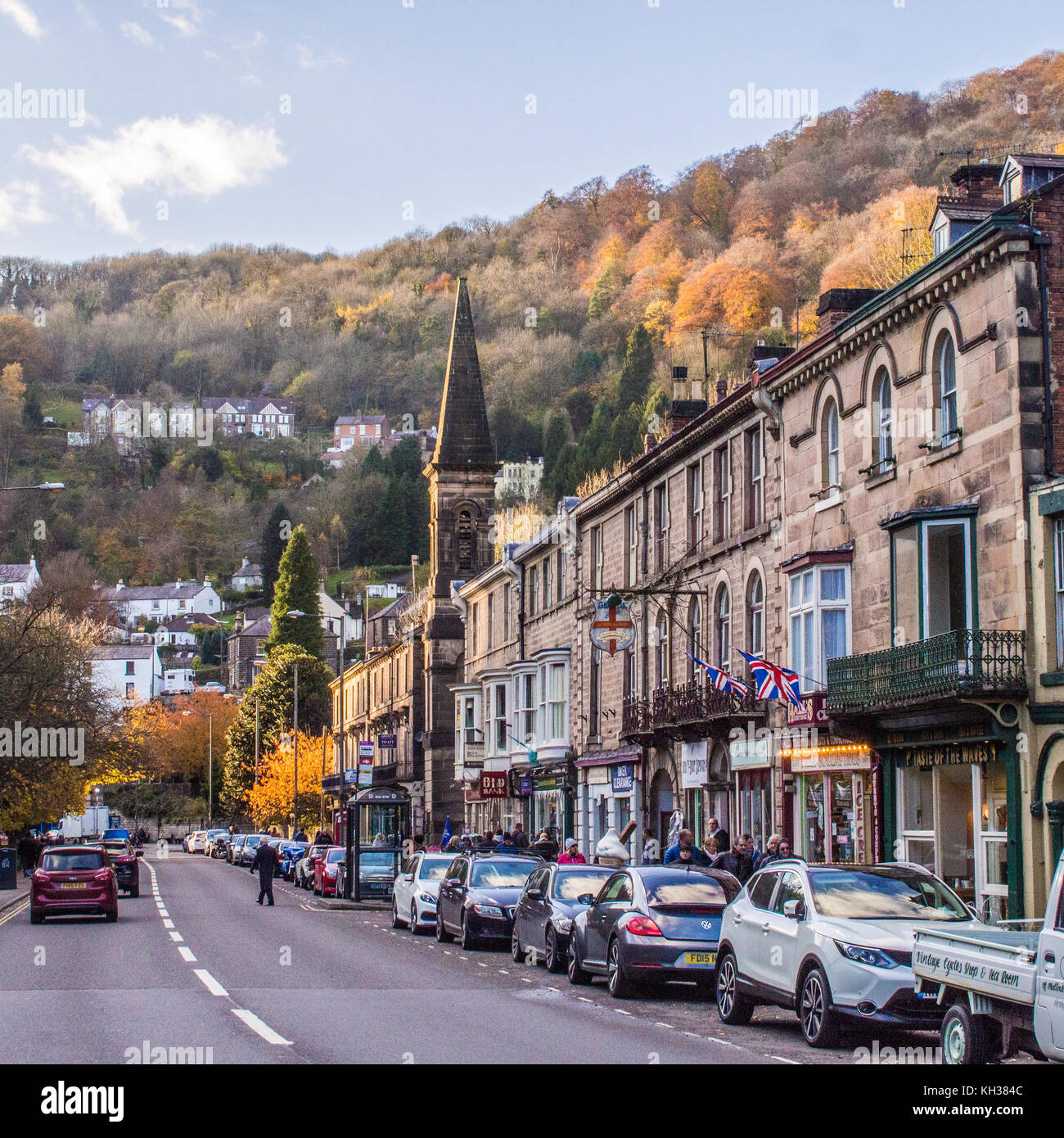 Matlock Bath, un village de Derbyshire, Angleterre. Banque D'Images