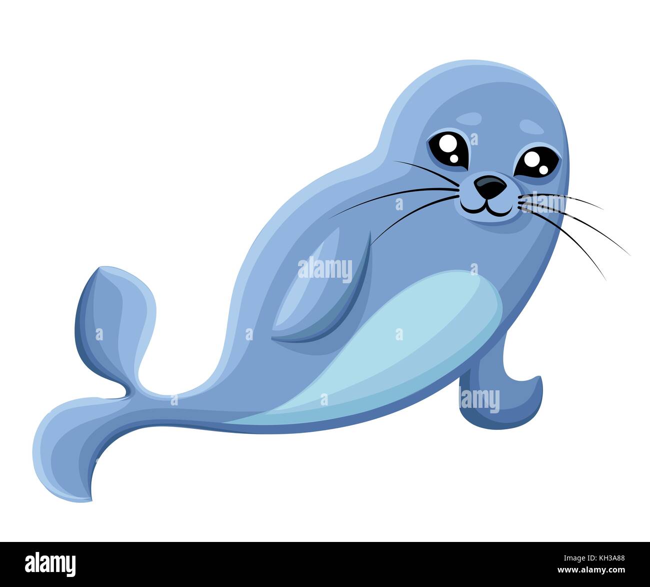 Harbour seal personnage télévision vector isolated on white background. faune arctique espèces. illustration des animaux du zoo d'annonce, la nature, les enfants concept Illustration de Vecteur