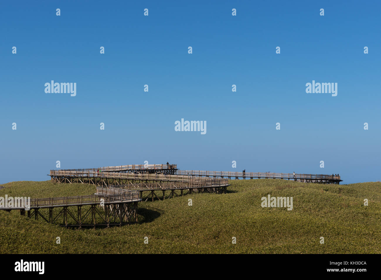 La demande pour les randonneurs au rendez-vous de Shiretoko Ko lacs (lacs), cinq de Shiretoko Shari, Hokkaido, Japon Banque D'Images