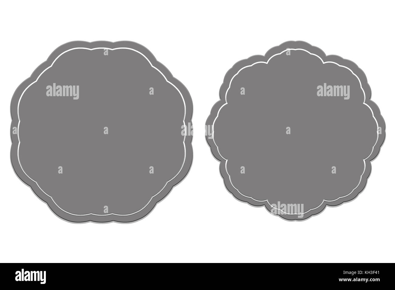 Vintage deux formes gris avec une bordure blanche Banque D'Images