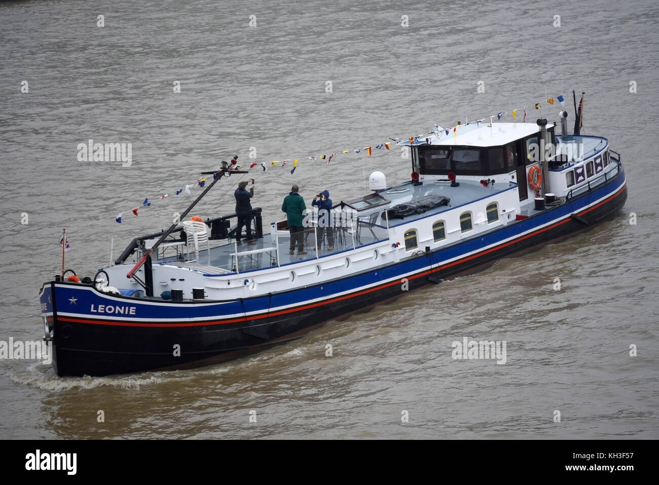 Vaisseau Léonie dans la flottille pour le Lord Mayor's Show à Londres. La Tamise Banque D'Images