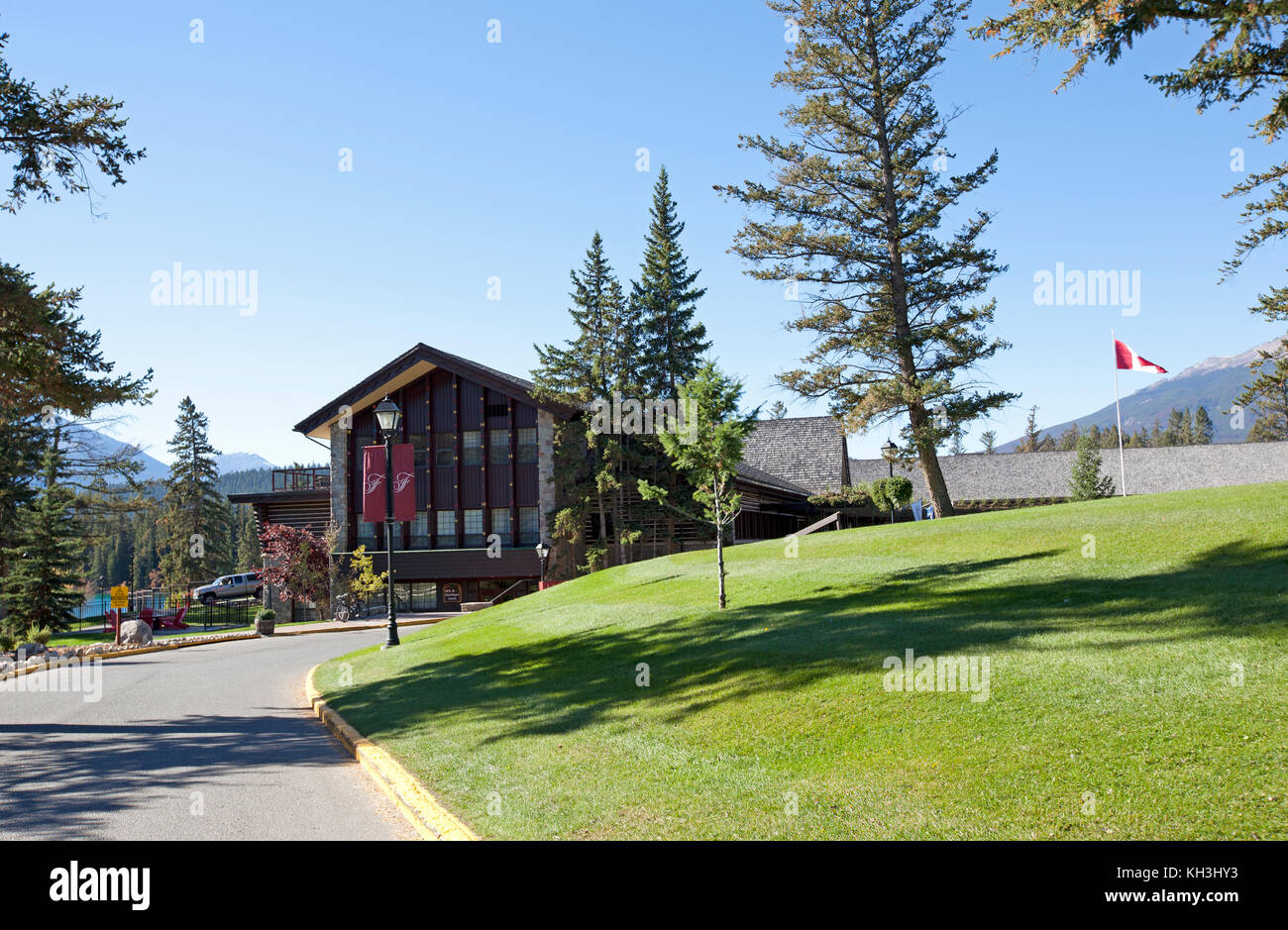 5 octobre 2017 : le bâtiment principal du Fairmont Jasper resort Banque D'Images