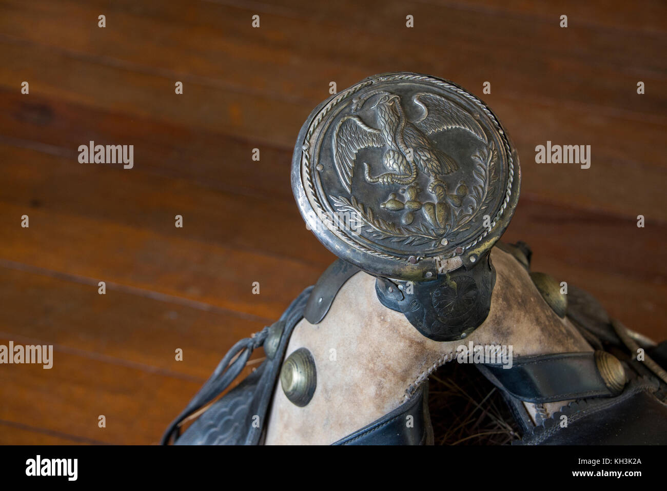 Amérique Centrale, Costa Rica, Province D'Alajuela, Rancho San Miguel. Ranch andalou espagnol à cheval. Selle traditionnelle d'Amérique latine. Banque D'Images