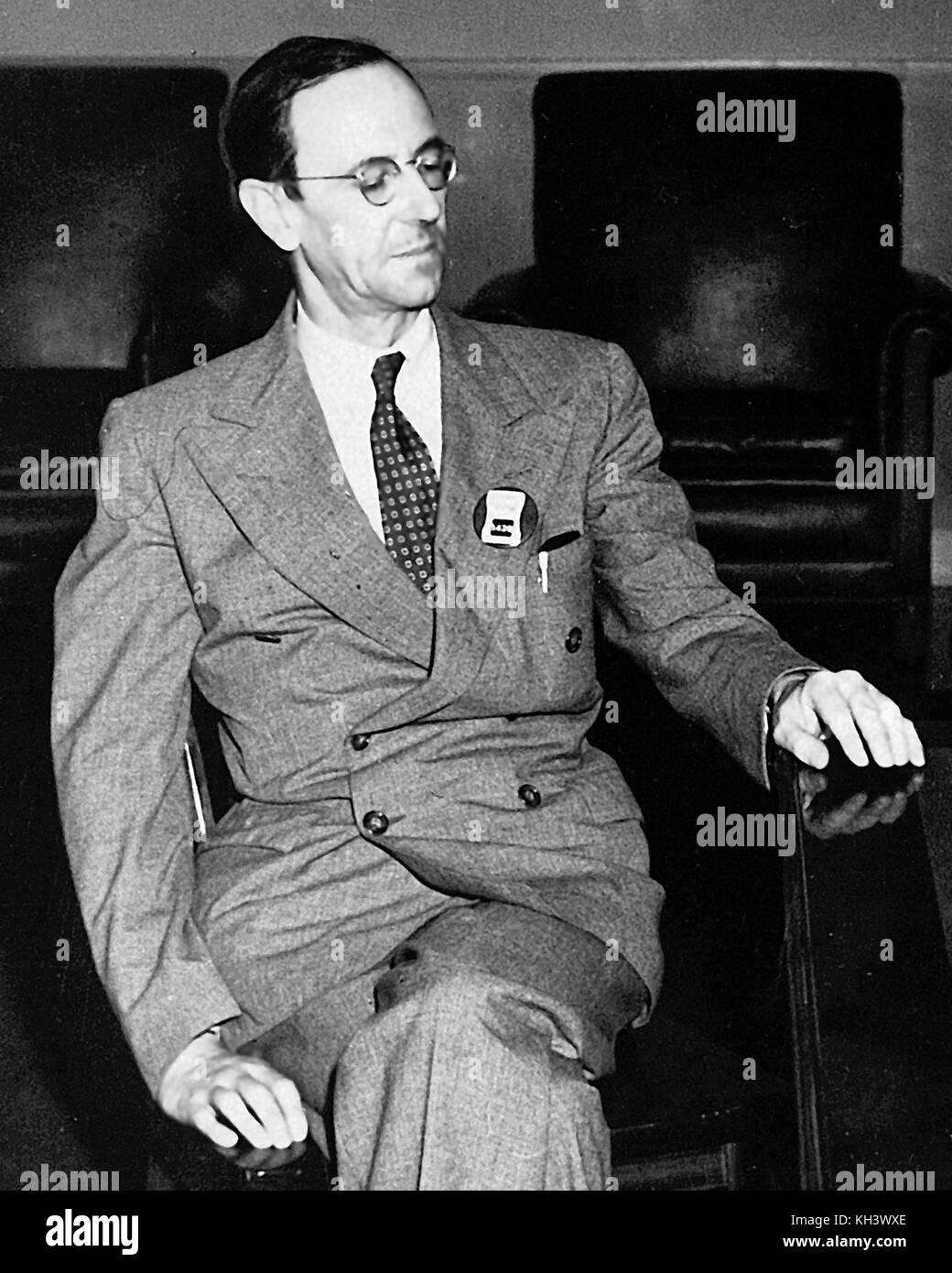 Sir James Chadwick, physicien anglais qui a reçu le prix Nobel de physique en 1935 pour sa découverte du neutron en 1932. Banque D'Images