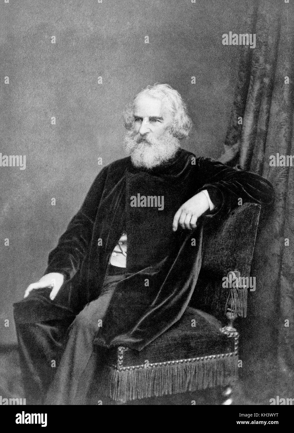 Henry Wadsworth Longfellow, poète américain Banque D'Images