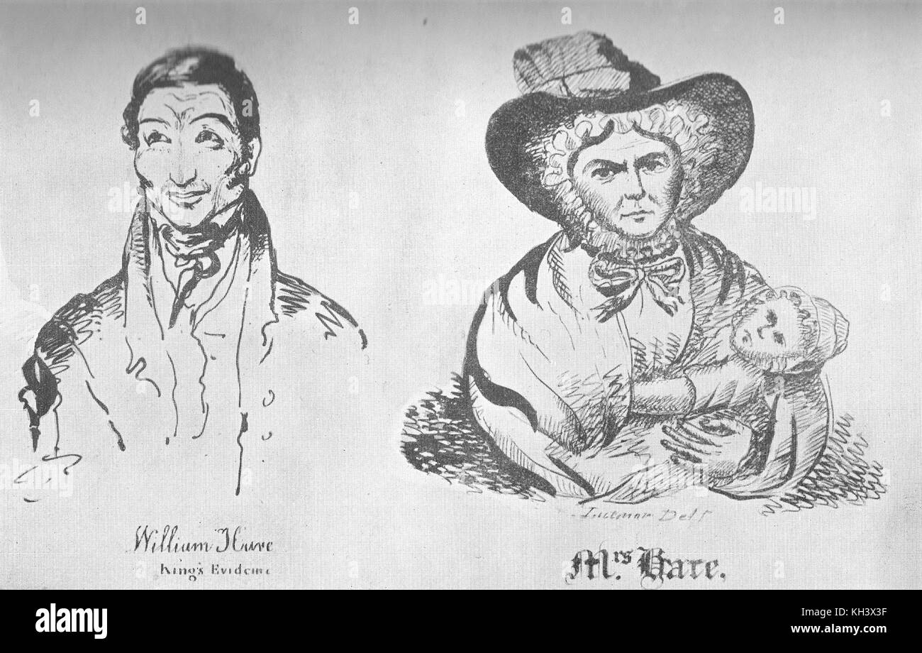 William hare et Mme Hare au procès de Burke et de l'ouest mcdougal meurtres port Banque D'Images