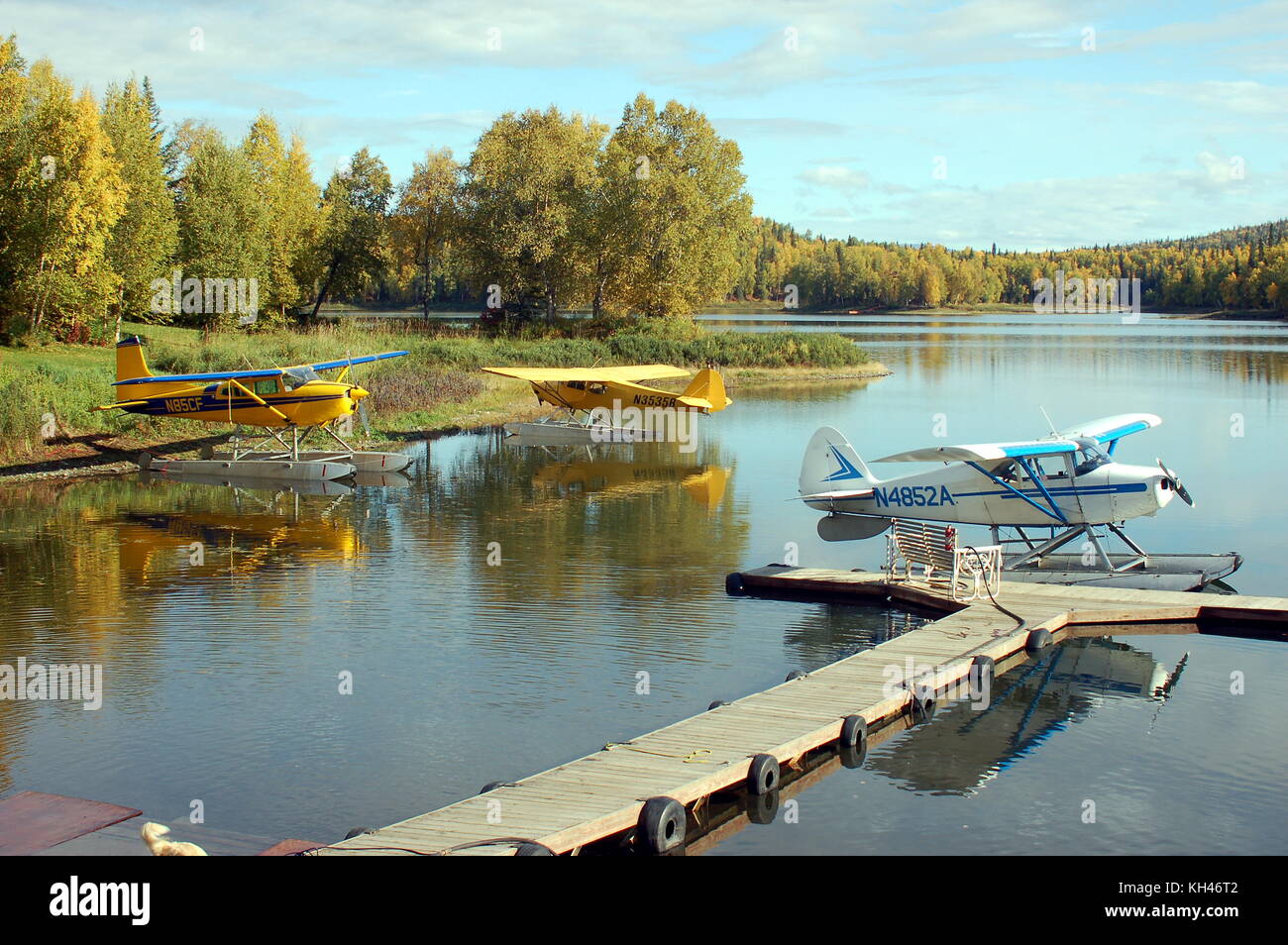 Christiansen Lake Seaplane base près de talkeetna, ak Banque D'Images