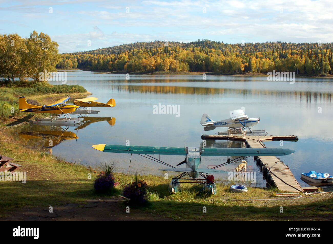 Christiansen Lake Seaplane base près de talkeetna, ak Banque D'Images