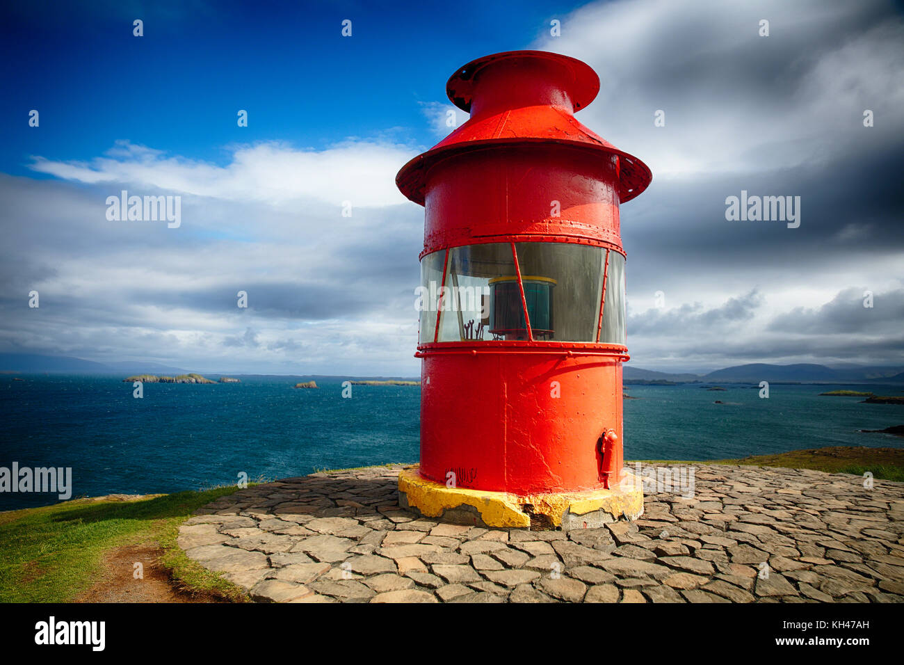 Phare de Súgandiseyjarviti, Stykkishólmur, Islande Banque D'Images