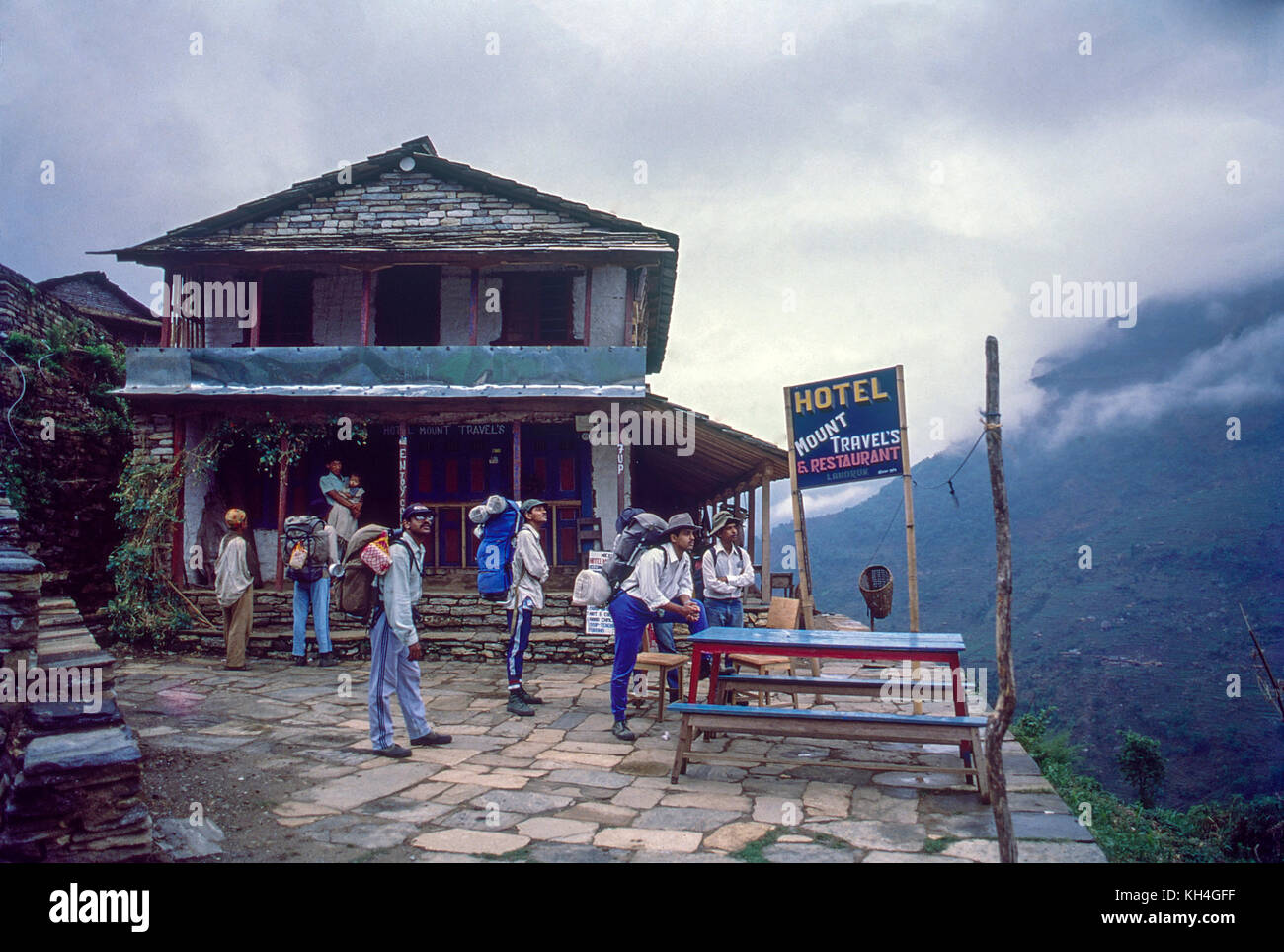Hôtel mount voyages, landrum village sur la route du camp de base de l'Annapurna, Népal, Asie Banque D'Images
