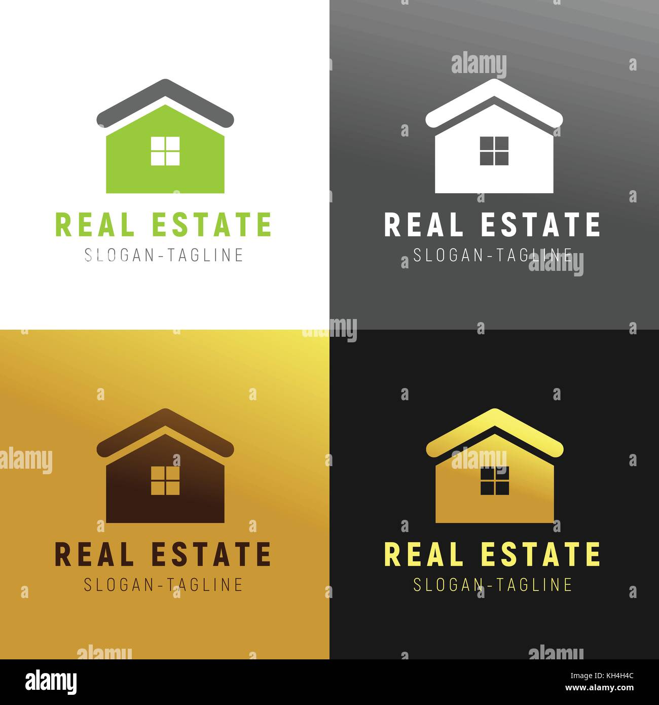 Rendez-vous sur l'immobilier vert logo vector illustration Illustration de Vecteur
