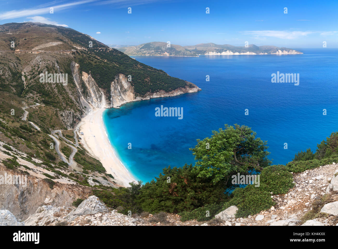 Plage de Myrtos, Kefalonia, Grèce Banque D'Images