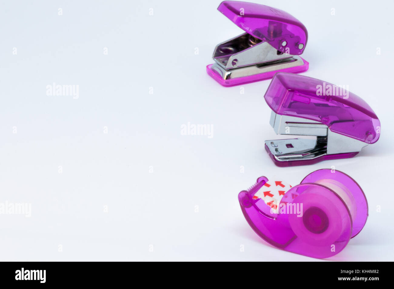 Collection de mini-outils de bureau violettes Banque D'Images