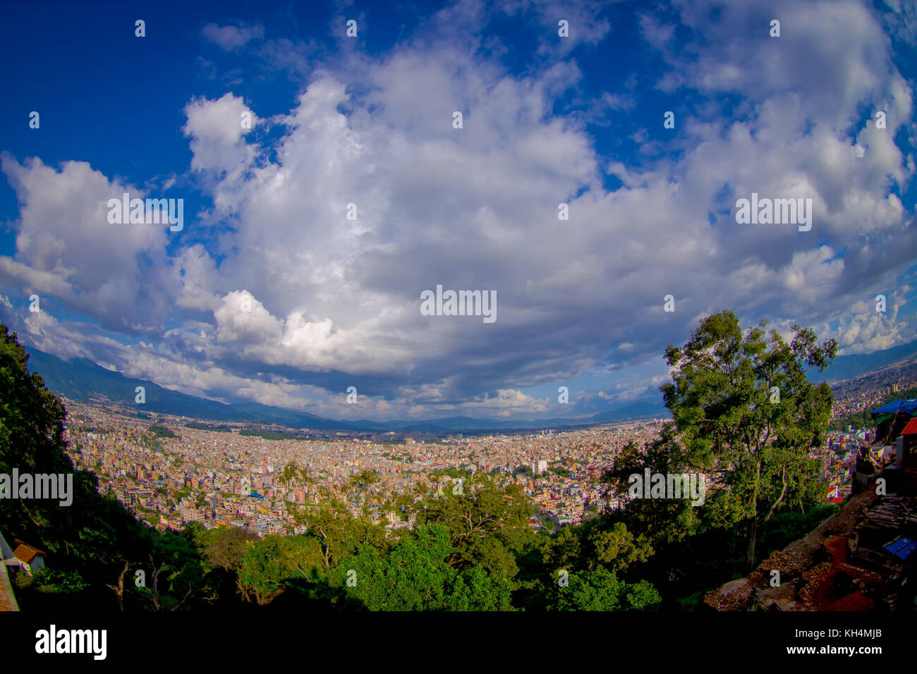 Beau paysage de ville de Katmandou, Népal swayambhunath de vue Banque D'Images