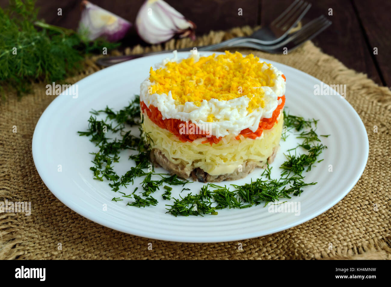 Салат Мимоза со шпротами классический