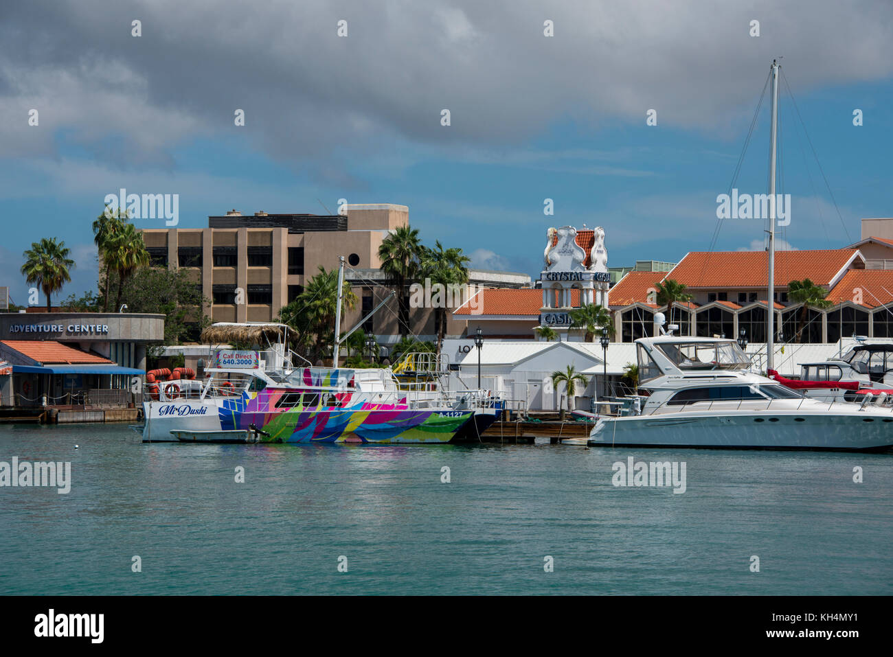 Caraïbes, îles sous le vent, Aruba (partie des îles ABC), Oranjestad. Cruise ship port. Banque D'Images