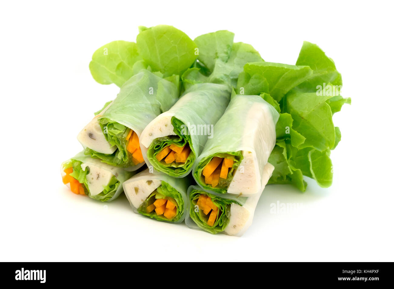 Rouleaux de printemps frais thaïlandais (Por Pia Sod) Banque D'Images