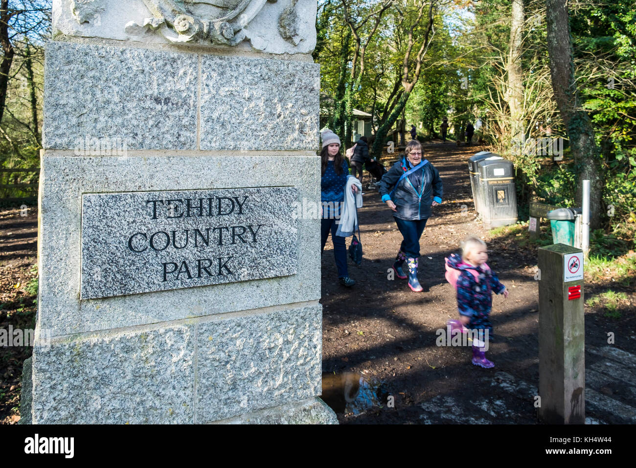 L'entrée au parc régional de Tehidy à Cornwall au Royaume-Uni Banque D'Images