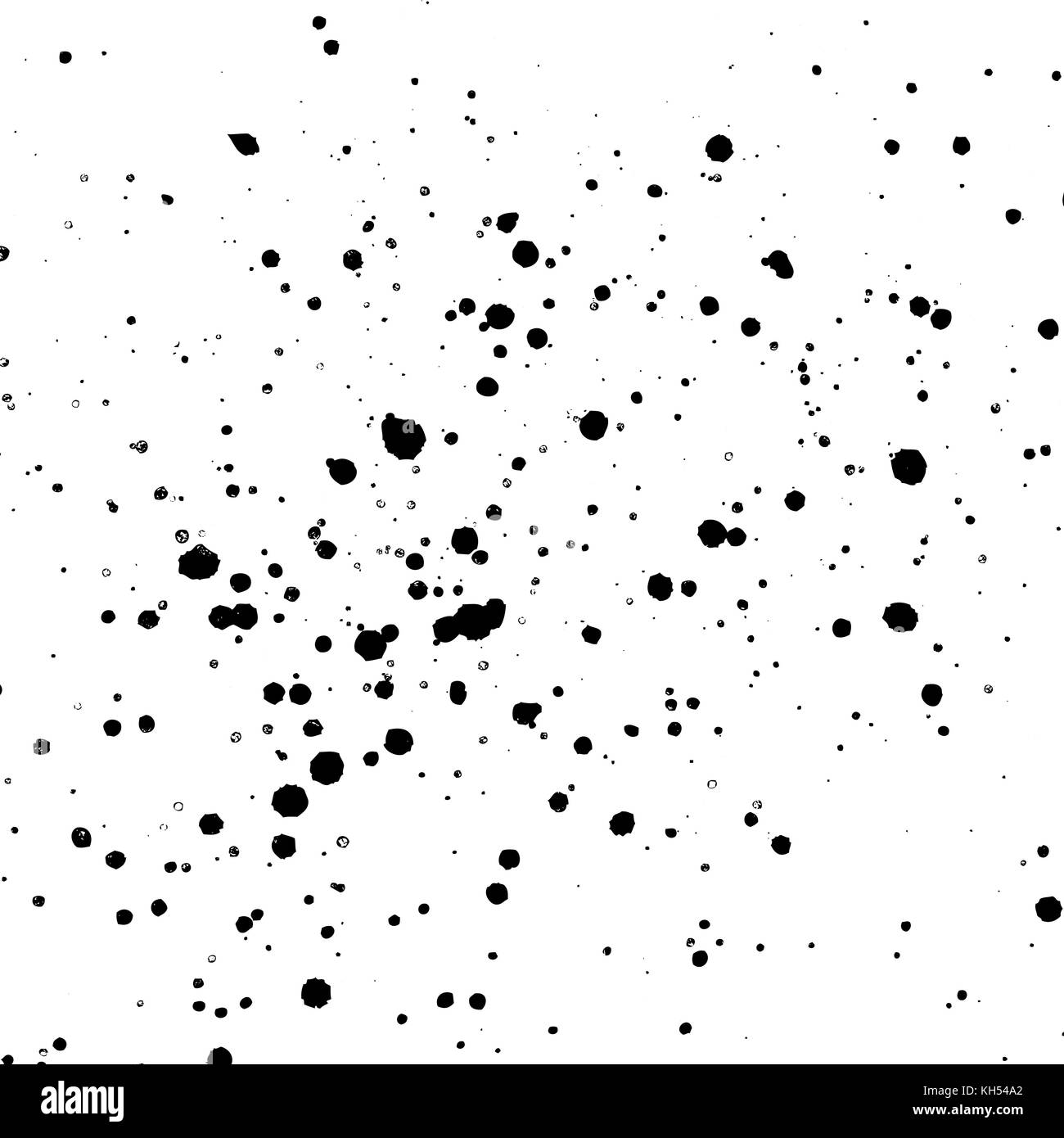 Vecteur d'encre noir monochrome et éclaboussures de peinture décorative éclaboussures texture réaliste isolé sur fond blanc Illustration de Vecteur