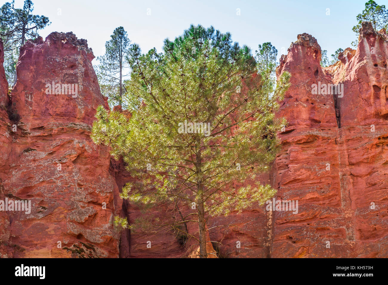 Europe, France, Vaucluse, Luberon. Roussillon. Les carrières d'ocre. Banque D'Images