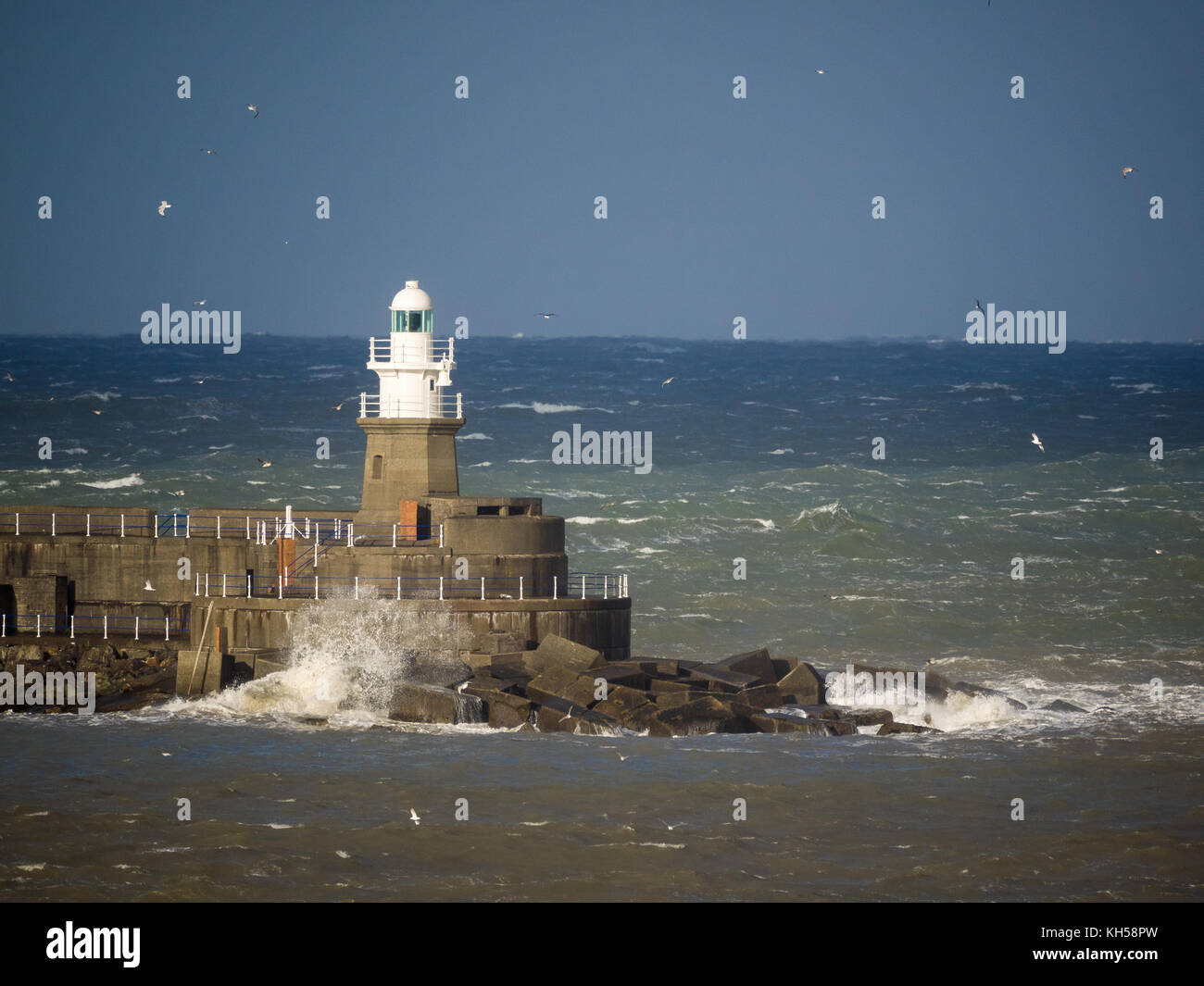 Phare, fishguard, Pembrokeshire, Pays de Galles Banque D'Images